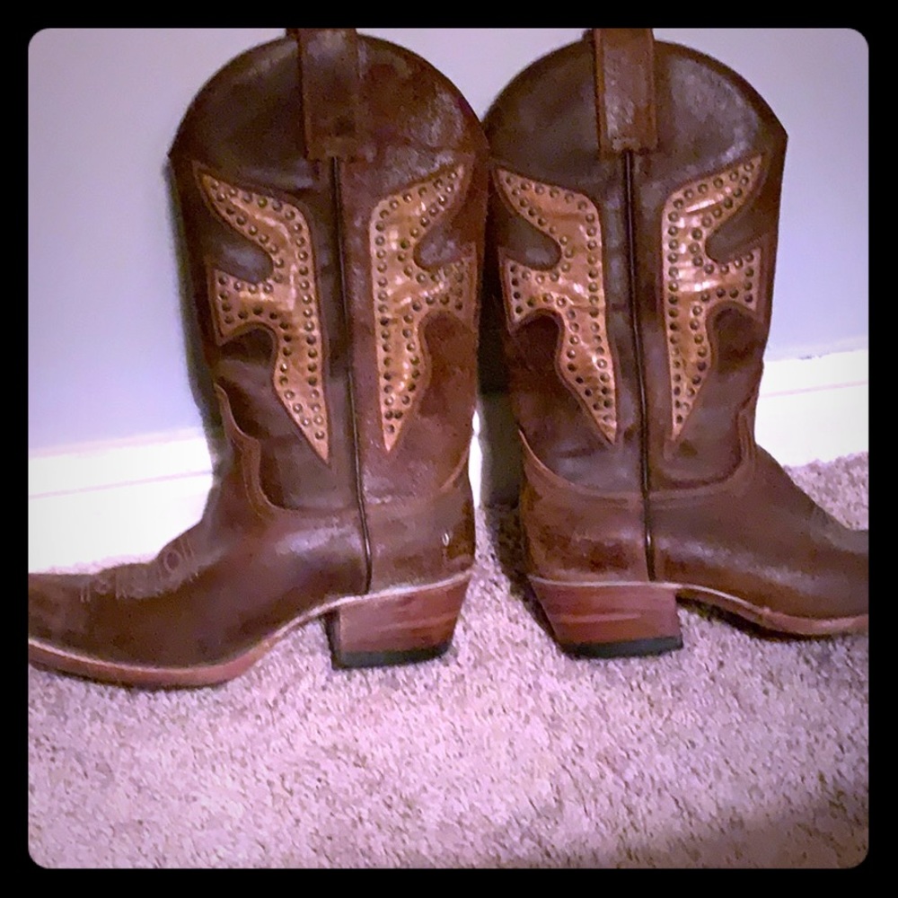 Daisy duke leather snake cowboy Frye boot size 9